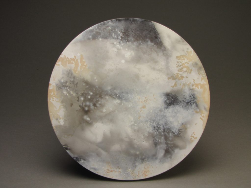 Pit-fired porcelain platter